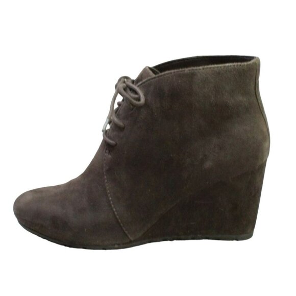 Clarks Shoes - Clarks Brown Suede Lace Up Casual Wedge Ankle Booties Size 7.5 M